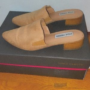 Tan slip on shoes